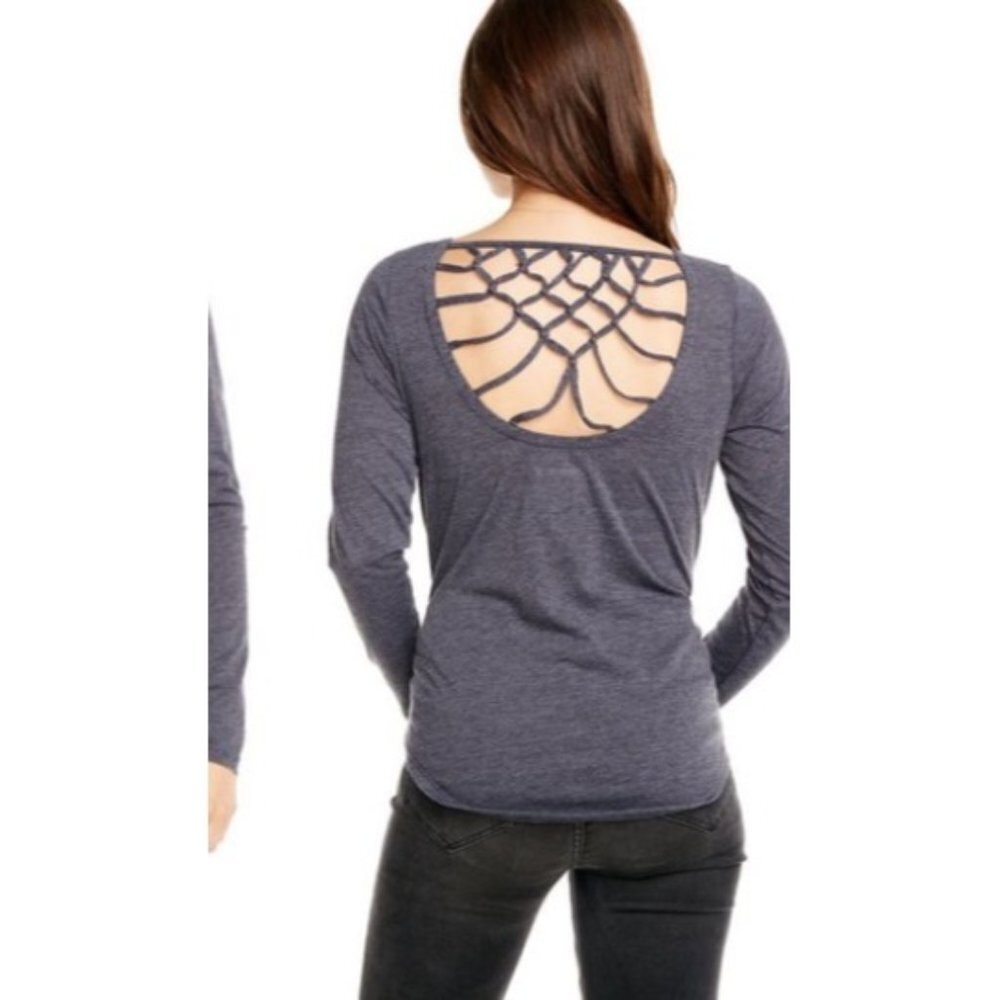 NWT Chaser Knotted Open Back Long Sleeve Top M